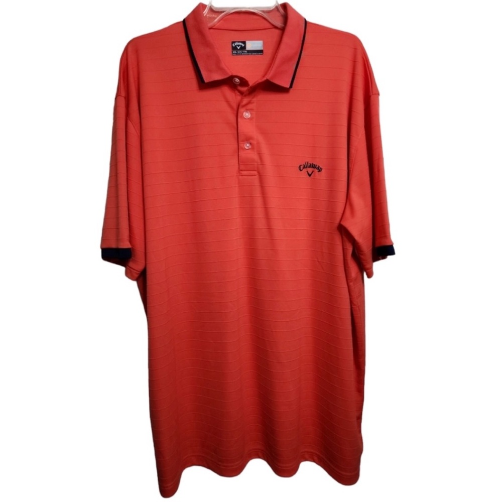Callaway Golf Polo Shirt Mens XXL Opt Dri Performance Short Sleeve Orange Color